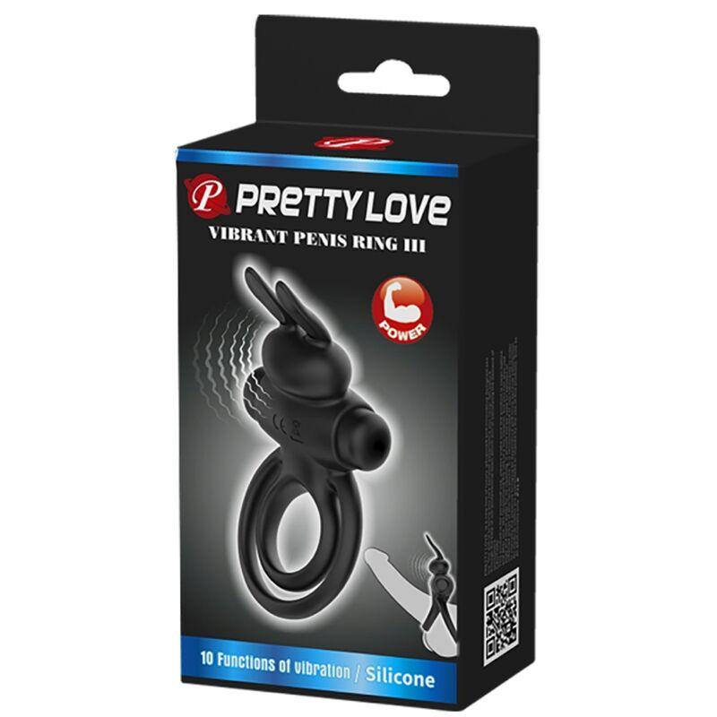 pretty love anello vibrator iii rabbit per pene nero