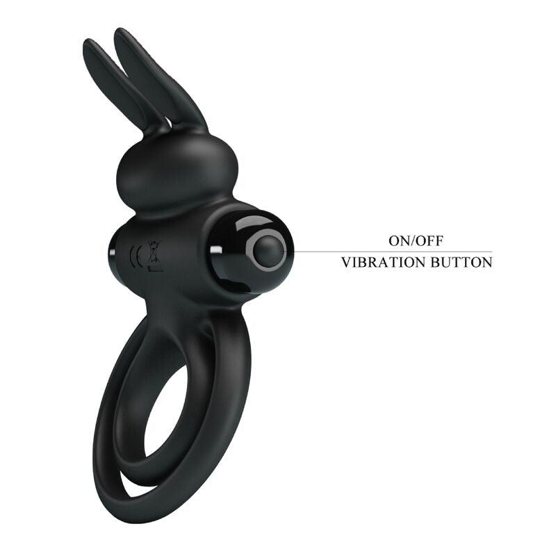 pretty love anello vibrator iii rabbit per pene nero