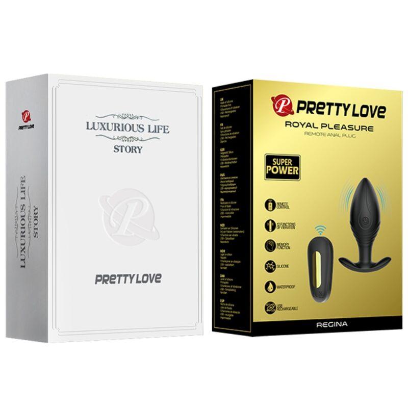 pretty love vibratore ricaricabile plug anale regina nero