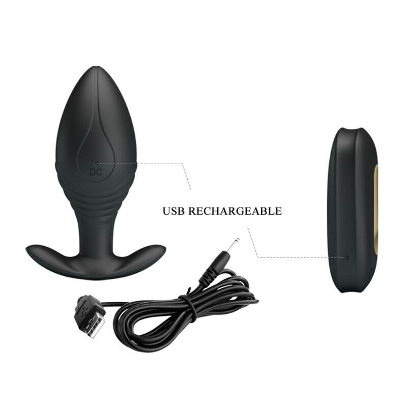 pretty love vibratore ricaricabile plug anale regina nero