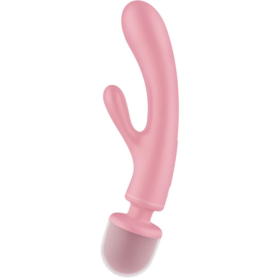 satisfyer massaggiatore vibratore coniglio triple lover rosa