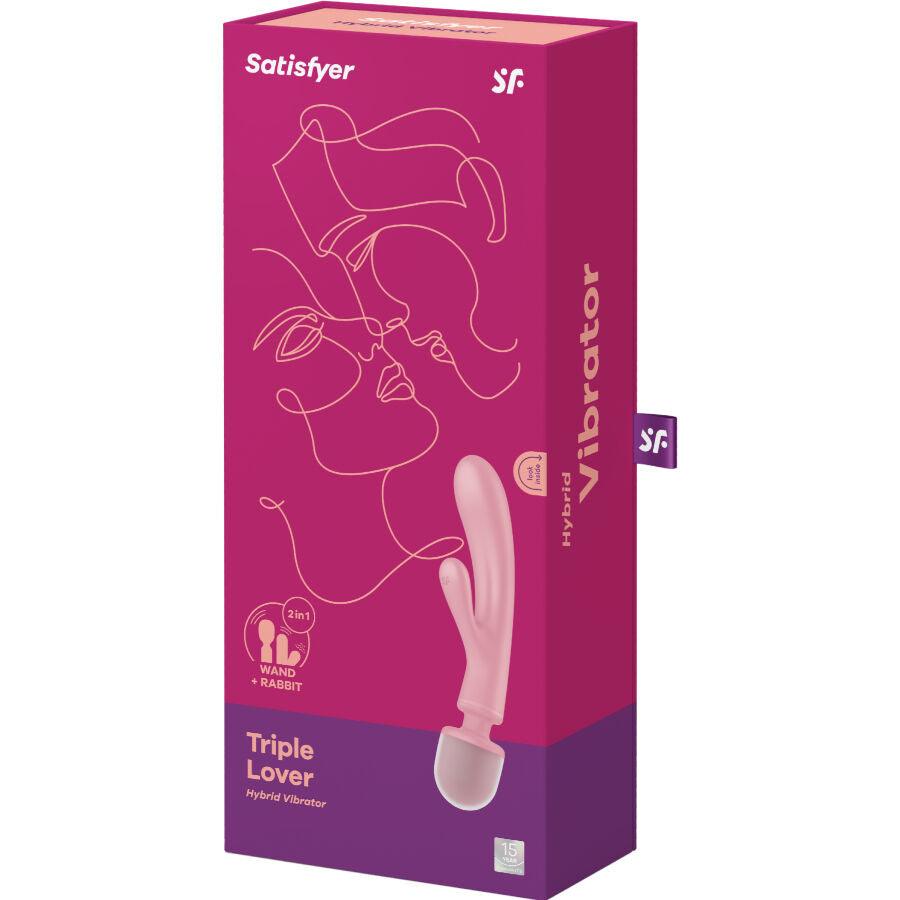 satisfyer massaggiatore vibratore coniglio triple lover rosa