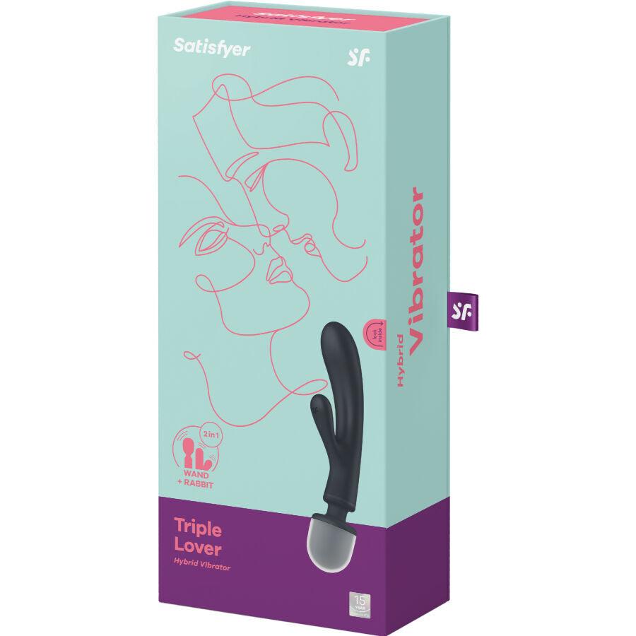 satisfyer massaggiatore vibratore coniglio triple lover rosa