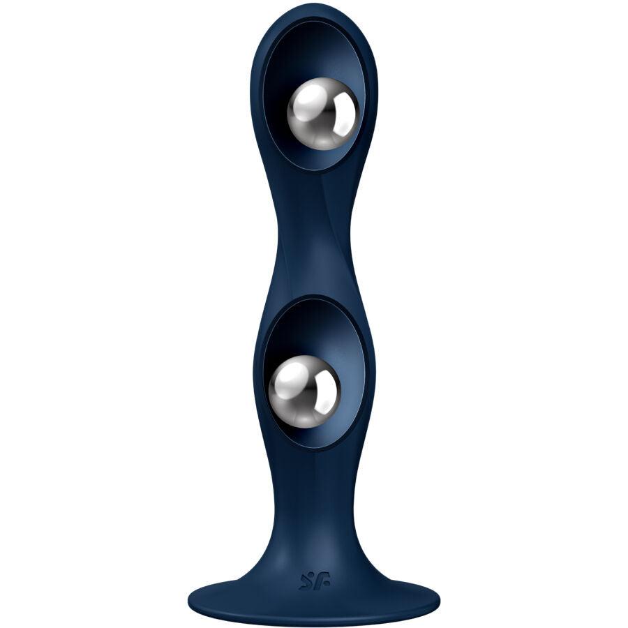 satisfyer dildo in silicone doppia palla granato