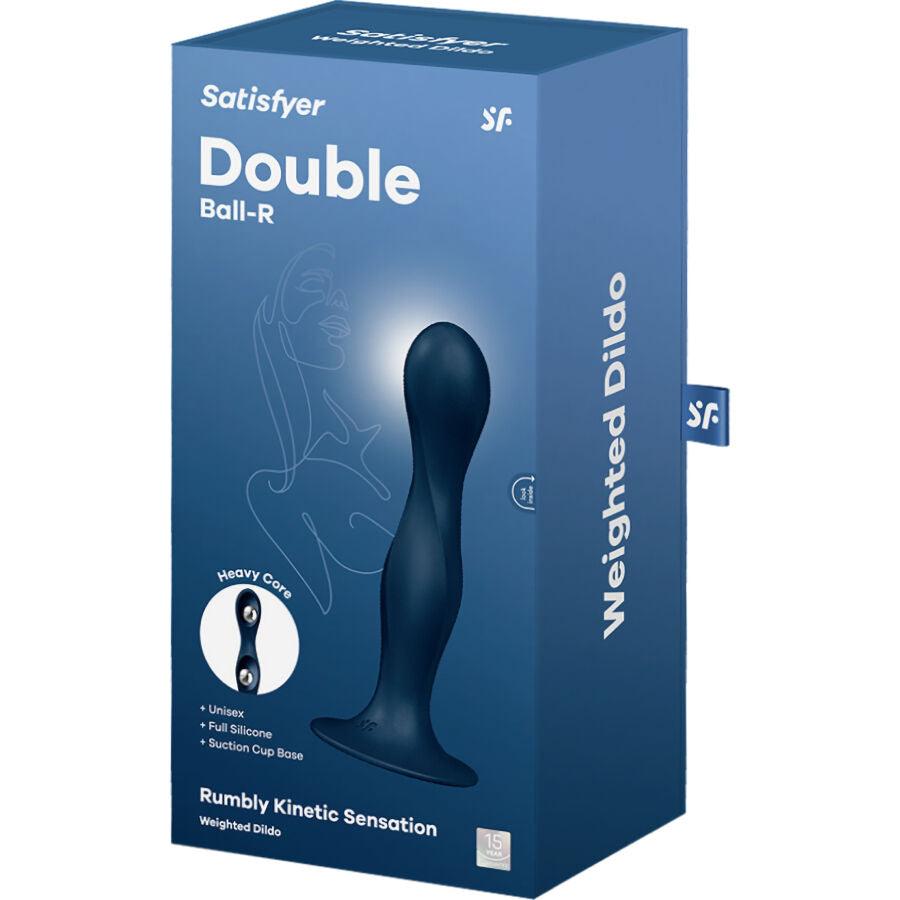 satisfyer dildo in silicone doppia palla granato