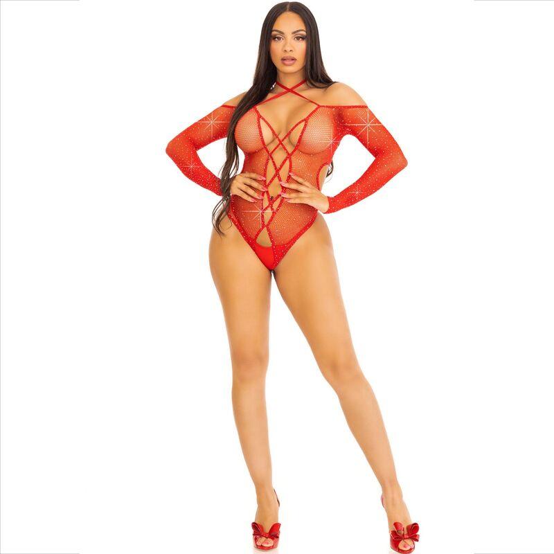 leg avenue body crothless con rosso lucido