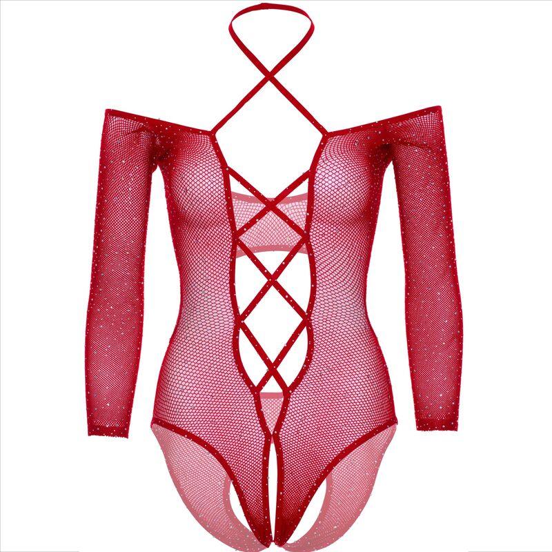 leg avenue body crothless con rosso lucido