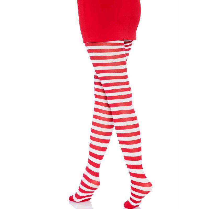 leg avenue collant a righe bianco rosso