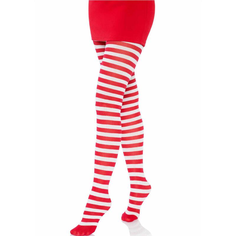 leg avenue collant a righe bianco rosso