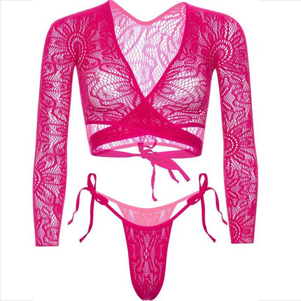 leg avenue top crop in pizzo con perizoma