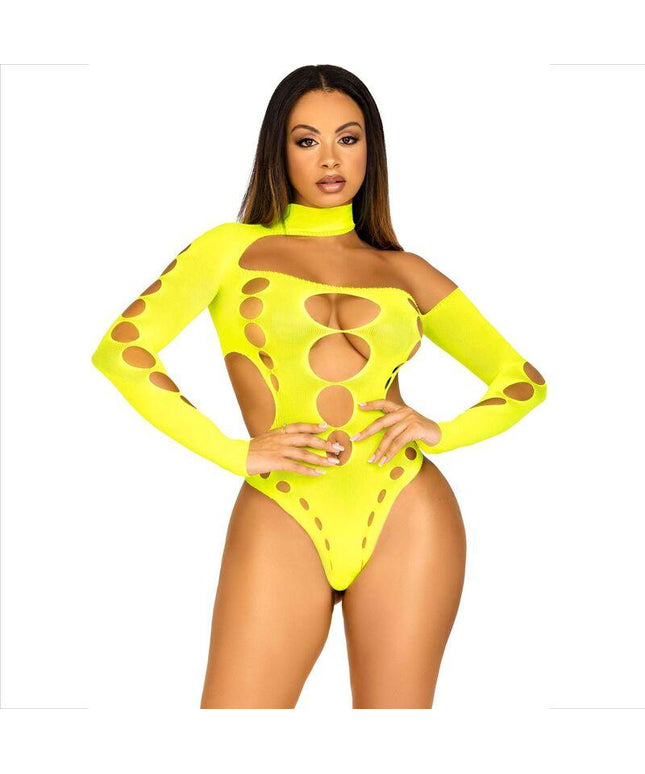 leg avenue body senza cuciture con perizoma giallo