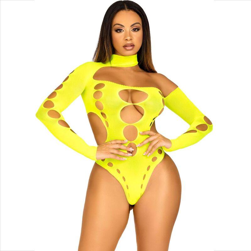 leg avenue body senza cuciture con perizoma giallo