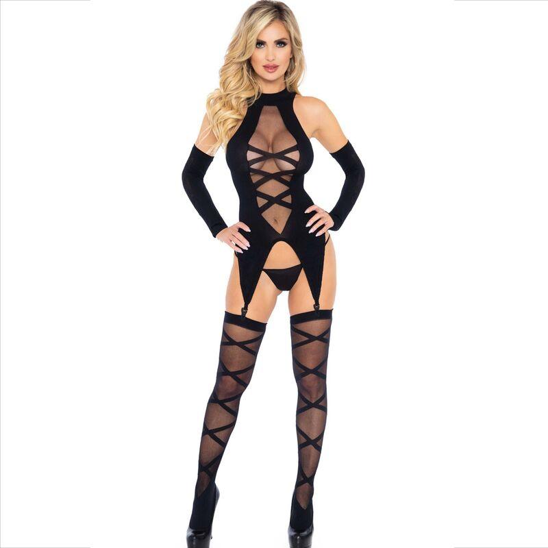 leg avenue set 3 pezzi body leg avenue calze maniche