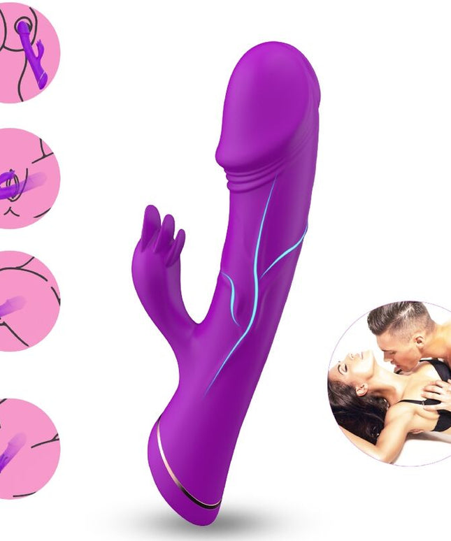 ARMONY - VIBRATORE DILDO CONIGLIO IN SILICONE VIOLA