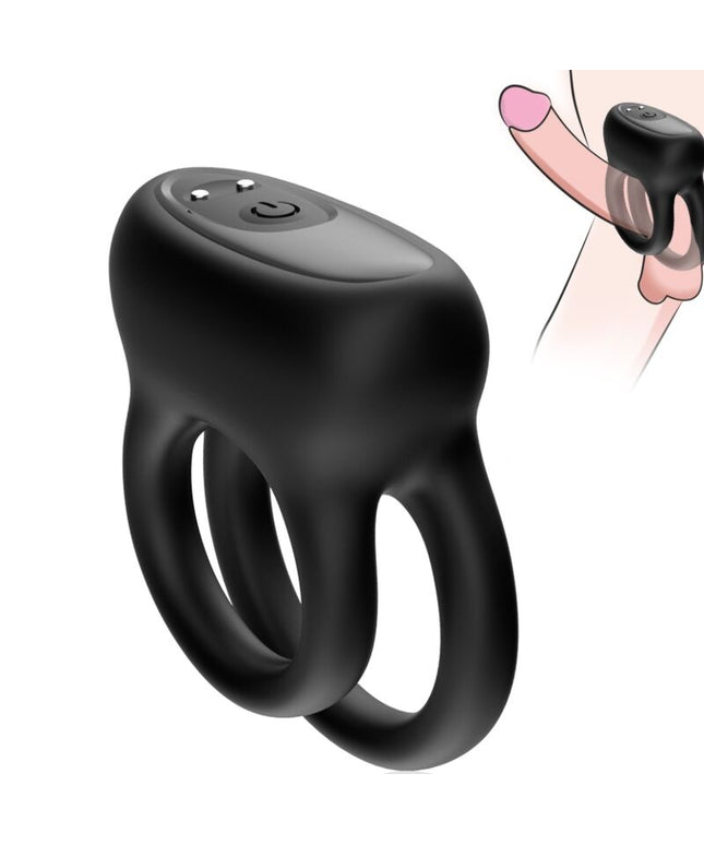 ARMONY - VIBRATORE DOPPIO ANELLO NERO