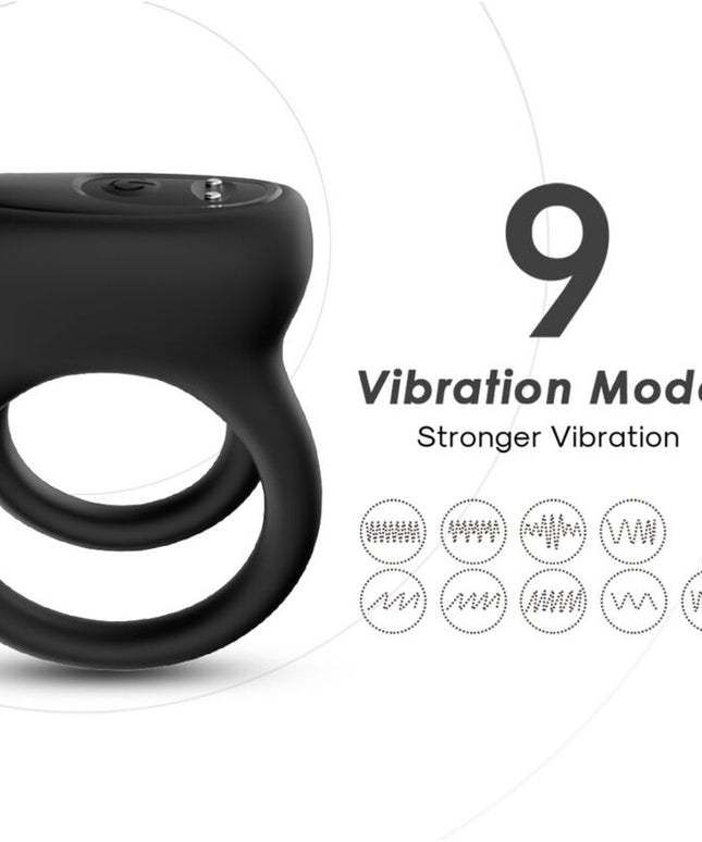 ARMONY - VIBRATORE DOPPIO ANELLO NERO