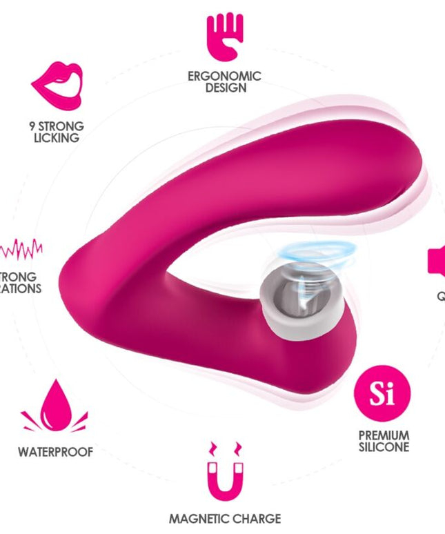 ARMONY - SECRETKISS LECCARE IL CLITORITE VIBRANTE E IL VIBRATORE CURVO FUCSIA