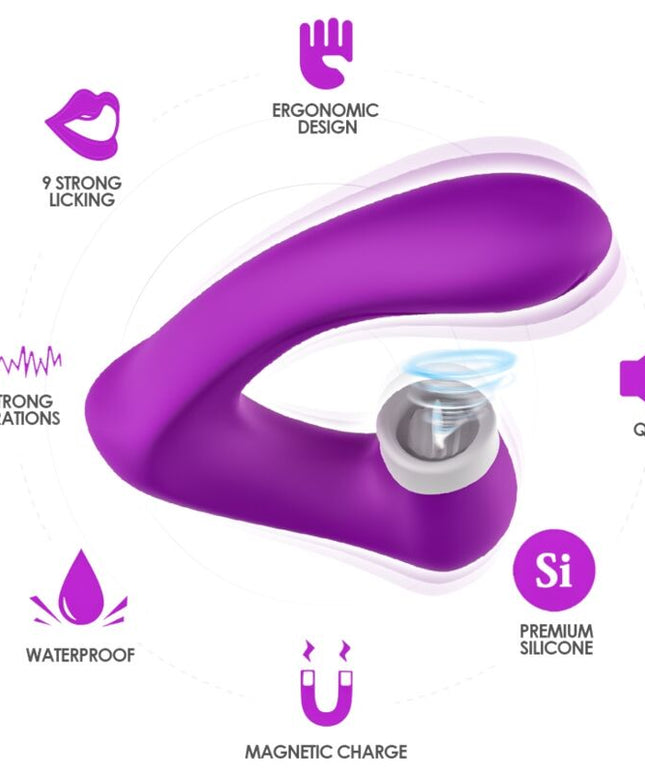 ARMONY - SECRETKISS LECCATO CLIT VIBRANTE E VIBRATORE CURVO VIOLA