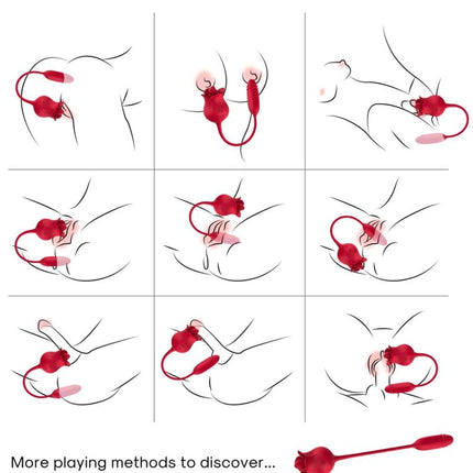 ARMONY - CLITORITE VIBRANTE LECCATA DI ROSA E VIBRATORE ROSSO