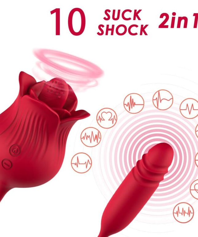 ARMONY - CLITORITE VIBRANTE LECCATA DI ROSA E VIBRATORE ROSSO