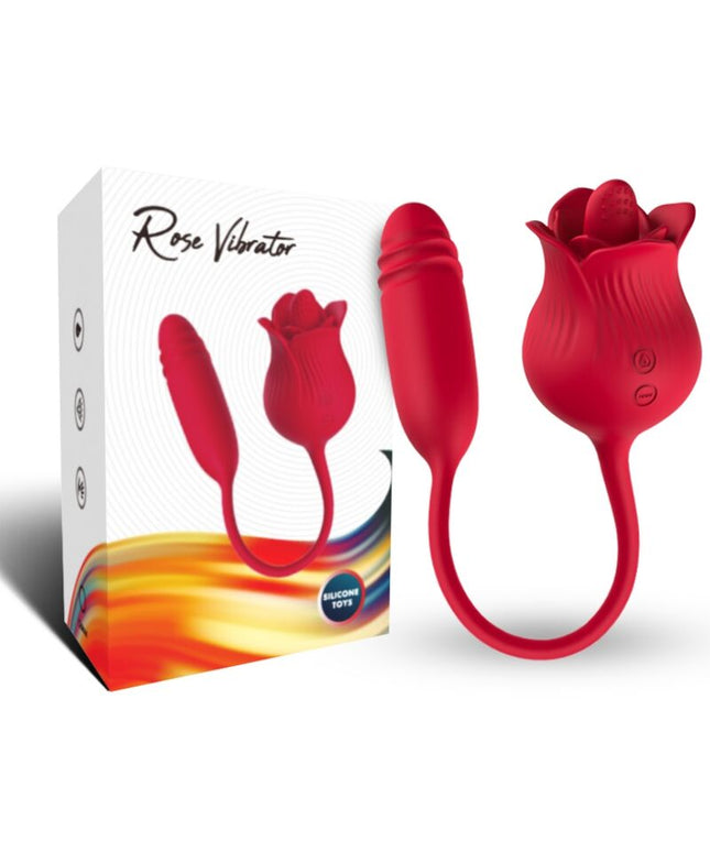ARMONY - CLITORITE VIBRANTE LECCATA DI ROSA E VIBRATORE ROSSO