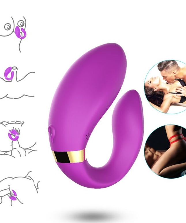 ARMONY - VIBRATORE A MEZZALUNA PER COPPIA TELECOMANDO VIOLA