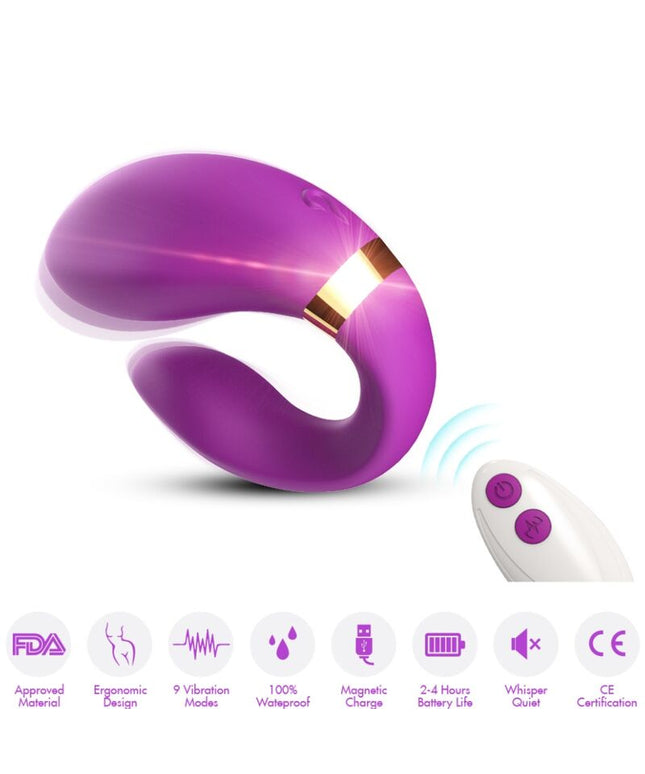 ARMONY - VIBRATORE A MEZZALUNA PER COPPIA TELECOMANDO VIOLA