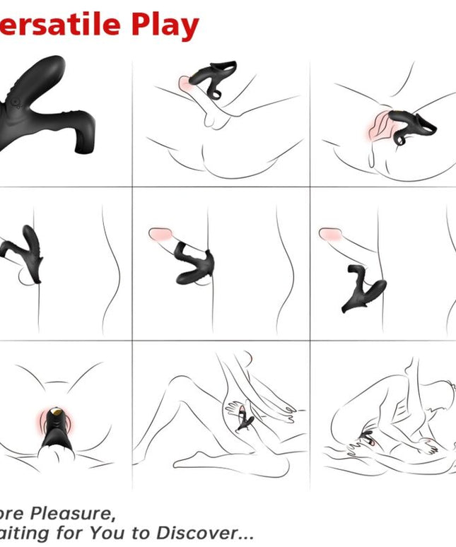 ARMONY - ANELLO VIBRATORE DOPPIO RANGER PER COPPIA NERO