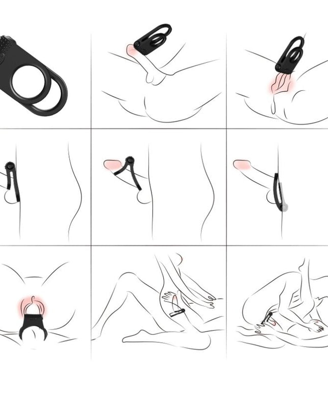 ARMONY - TWINS DOPPIO ANELLO VIBRATORE PER COPPIA NERO