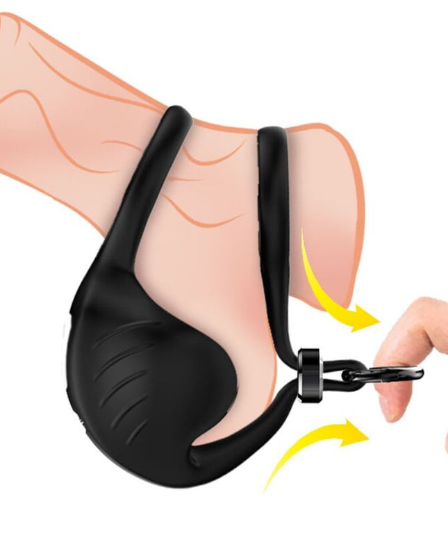 ARMONY - ANELLO VIBRATORE MANTA SCROTO TELECOMANDO NERO