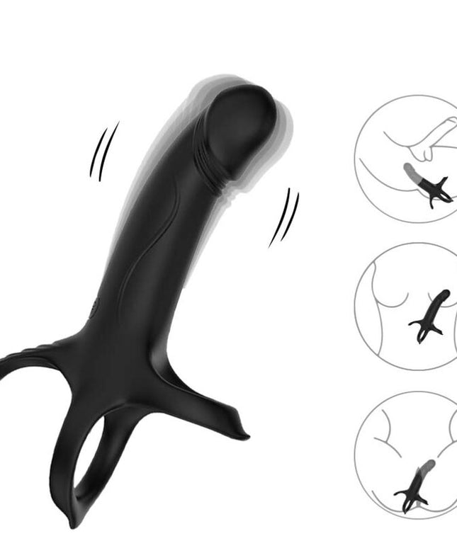 ARMONY - DILDO CON ANELLO E VIBRATORE TELECOMANDO NERO
