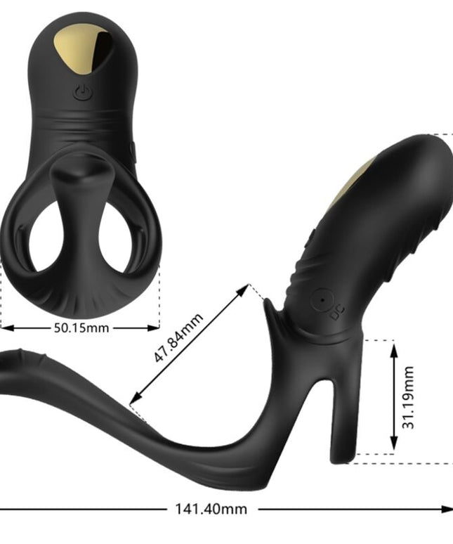 ARMONY - ANELLO VIBRATORE JOY JUMPER PER COPPIA E PLUG ANALE NERO