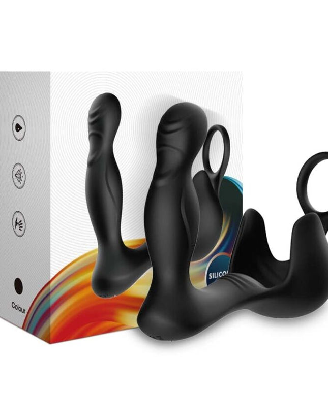 ARMONY - VIBRATORE SURROUND ANALE E STIMOLATORE TESTICOLO E ANELLO TELECOMANDO NERO