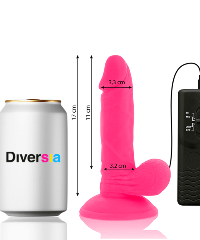 diversia dildo vibrante flessibile rosa 17 cm o 3 3 cm