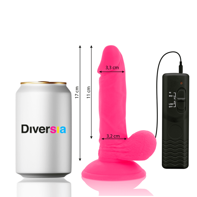 diversia dildo vibrante flessibile rosa 17 cm o 3 3 cm