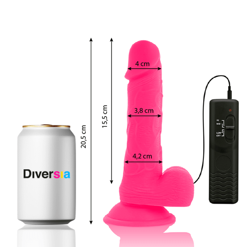 diversia dildo vibrante flessibile rosa 20 5 cm o 4 2 cm