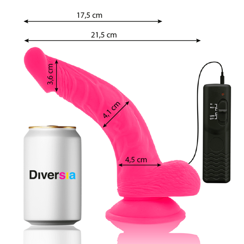 diversia dildo vibrante flessibile rosa 21 5 cm o 4 5 cm