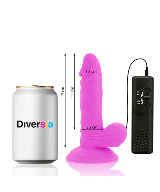 diversia dildo vibrante flessibile viola 17 cm o 3 3 cm