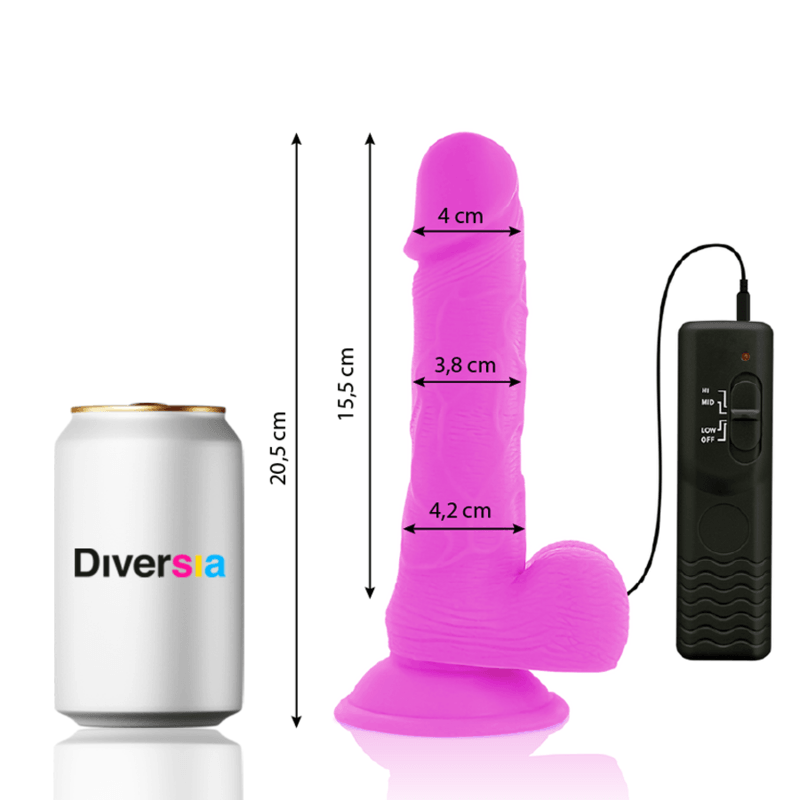 diversia dildo vibrante flessibile viola 20 5 cm o 4 2 cm