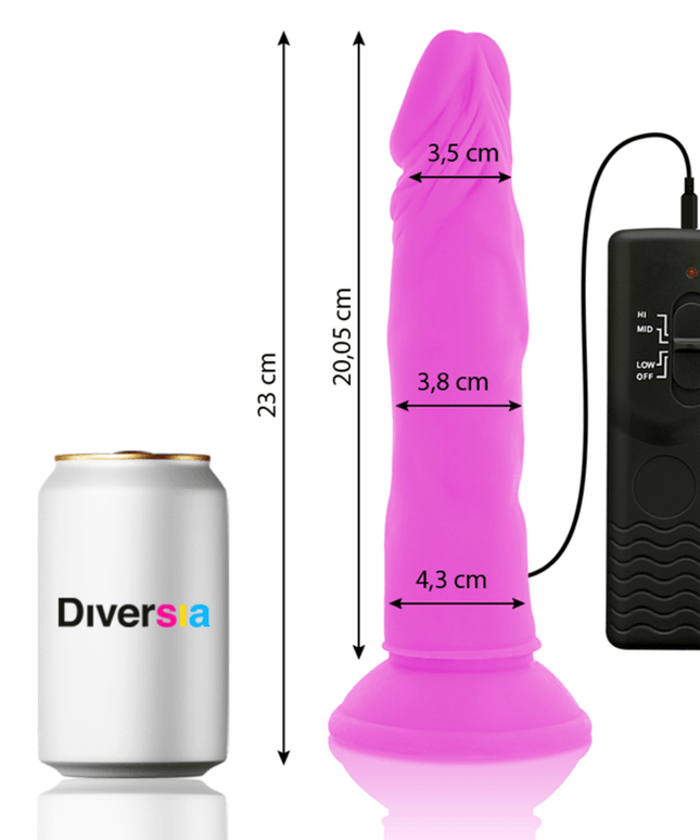 diversia dildo vibrante flessibile viola 23 cm o 4 3 cm