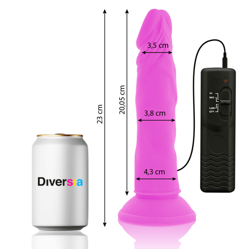 diversia dildo vibrante flessibile viola 23 cm o 4 3 cm