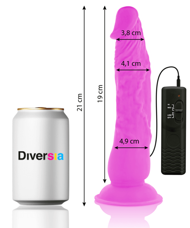 diversia dildo vibrante flessibile viola 21 cm o 4 9 cm