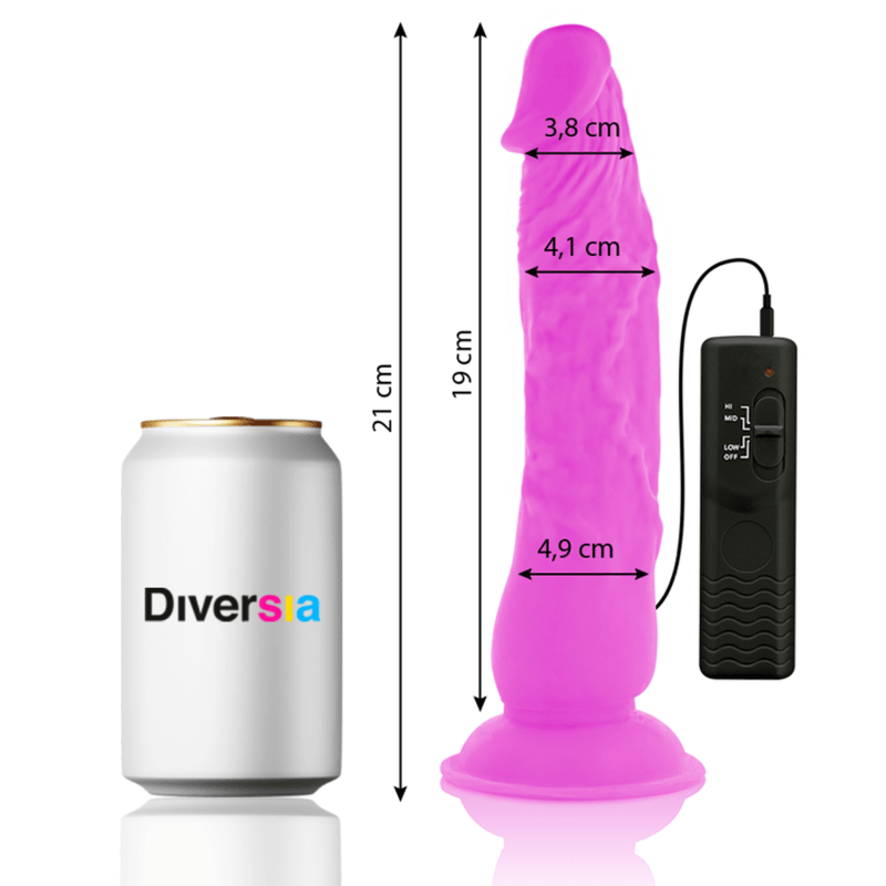 diversia dildo vibrante flessibile viola 21 cm o 4 9 cm