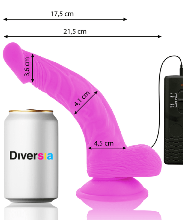 diversia dildo vibrante flessibile viola 21 5 cm o 4 5 cm