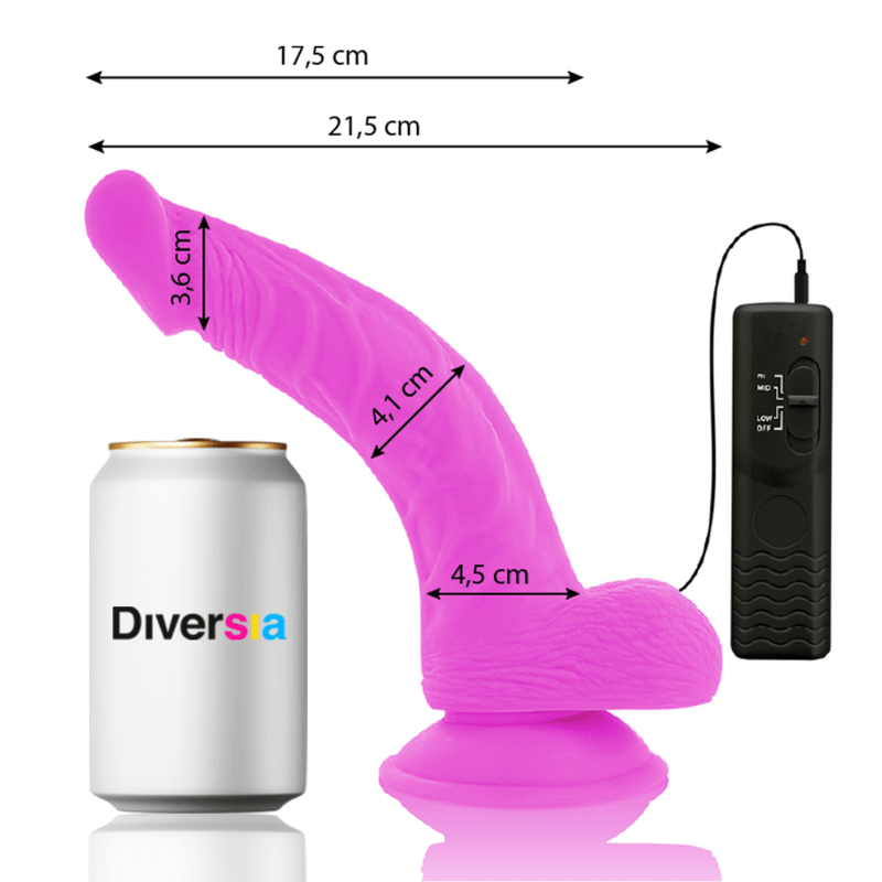 diversia dildo vibrante flessibile viola 21 5 cm o 4 5 cm