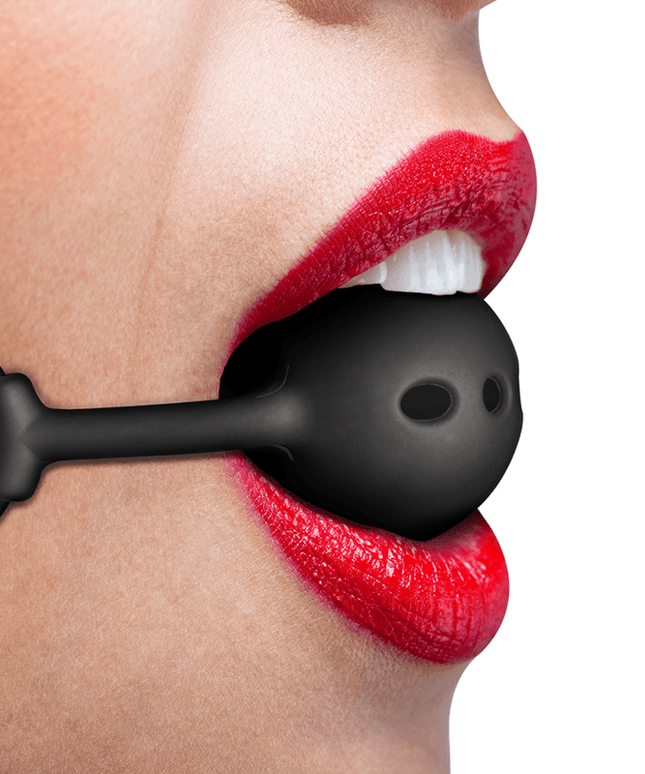 fetish submissive bondage ball gag in silicone traspirante