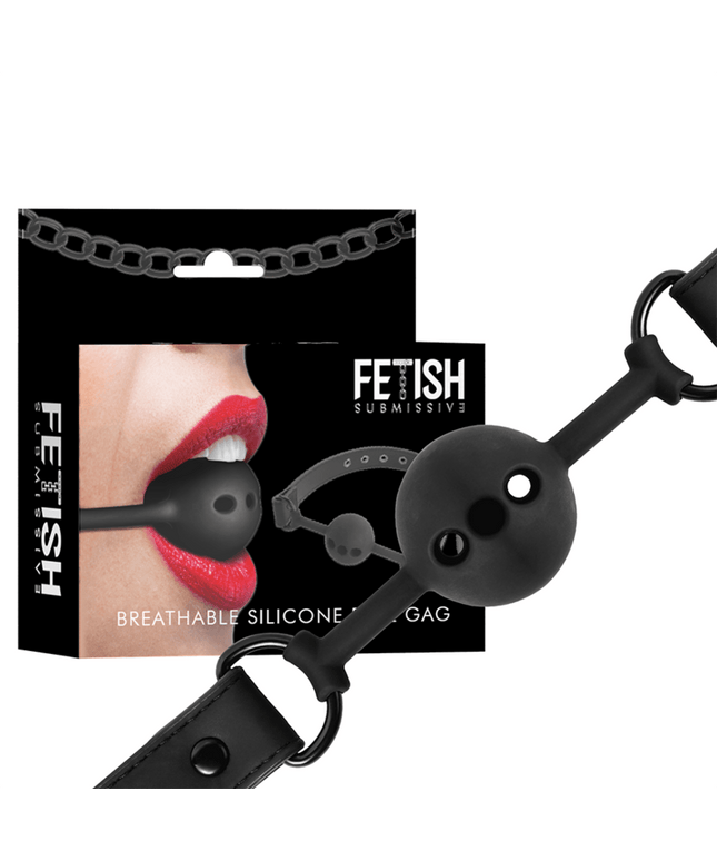 fetish submissive bondage ball gag in silicone traspirante