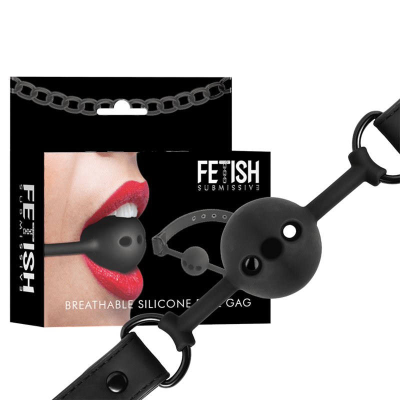 fetish submissive bondage ball gag in silicone traspirante