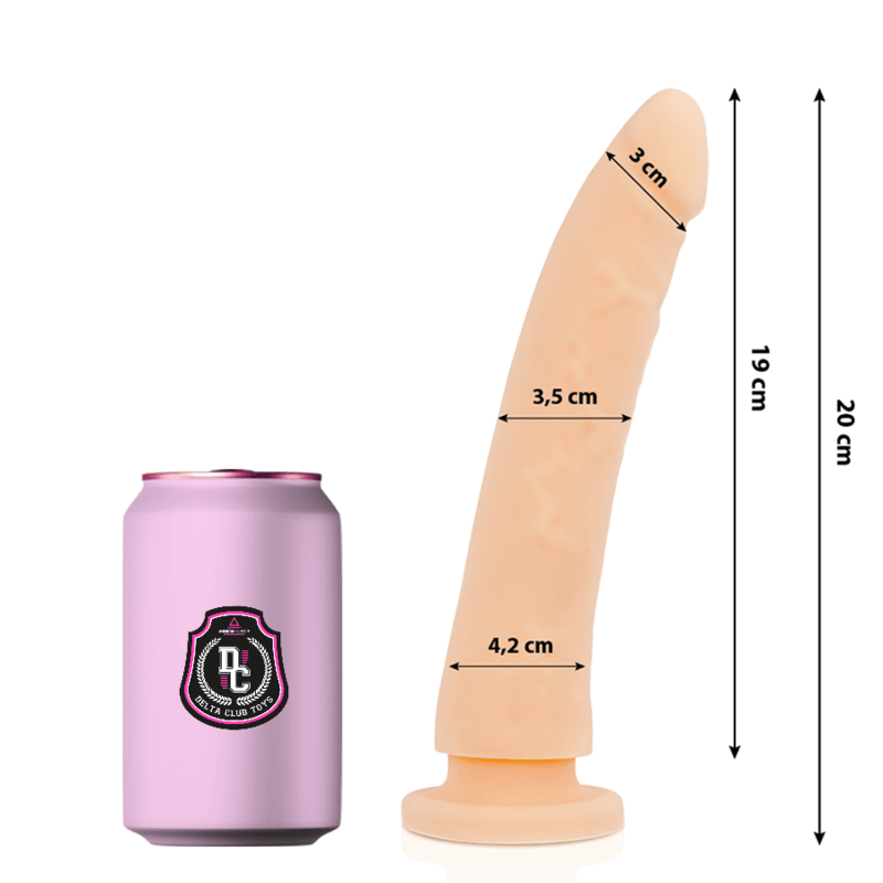 delta club toys dildo naturale in silicone medico 20 cm o 4 cm