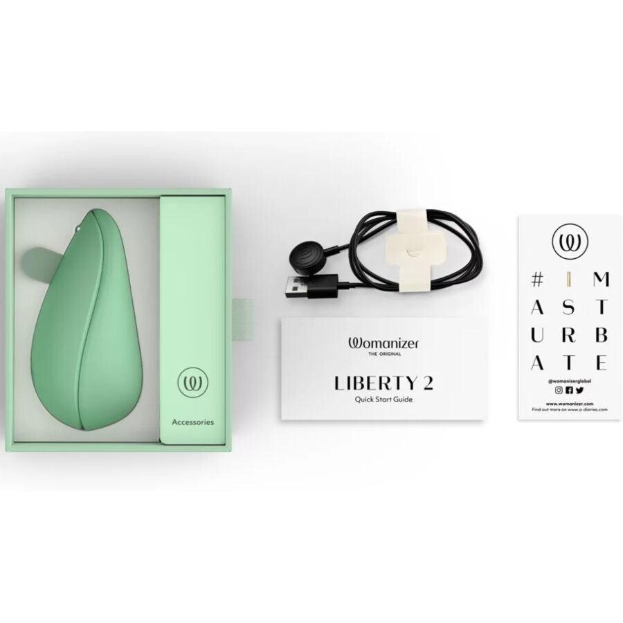 womanizer liberty 2 stimolatore clitoride ventosa verde chiaro